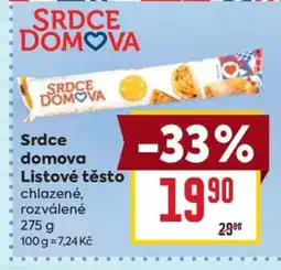Billa Srdce domova Listové těsto nabídka