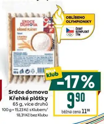 Billa Srdce Domova Křehké plátky nabídka