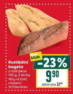 Billa Rustikální bageta nabídka