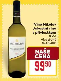 Billa Víno Mikulov Jakostní vína s přívlastkem nabídka
