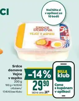 Billa Srdce domova Vejce v aspiku nabídka