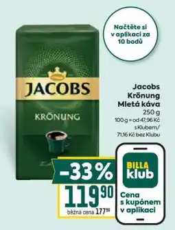 Billa JACOBS KRÖNUNG Mletá káva nabídka