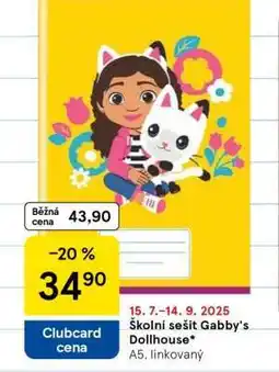 Tesco Školní sešit Gabby's Dollhouse nabídka