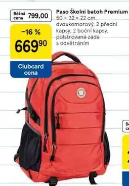 Tesco Paso školní batoh Premium nabídka