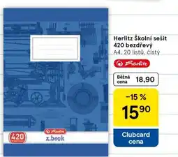Tesco Herlitz Školní sešit 420 bezdřevý nabídka