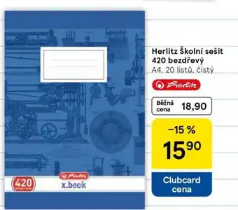 Tesco Herlitz Školní sešit 420 bezdřevý nabídka
