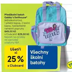 Tesco Předškolní batoh Gabby's Dollhouse nabídka
