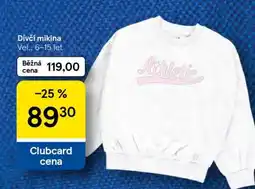 Tesco Dívčí mikina nabídka
