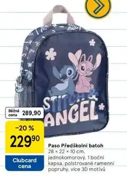 Tesco Paso Předškolní batoh nabídka
