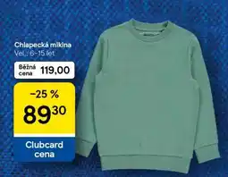Tesco CHLAPECKÁ MIKINA nabídka