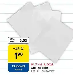 Tesco Obal na sešit nabídka