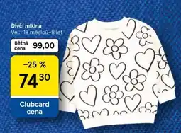 Tesco Dívčí mikina nabídka