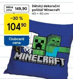 Tesco Dětský dekorační polštář Minecraft nabídka