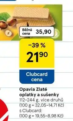 Tesco Opavia Zlaté oplatky a sušenky nabídka