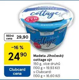 Tesco Madeta Jihočeský cottage sýr nabídka