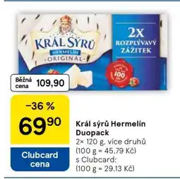 Tesco Král sýrů Hermelín duopack nabídka