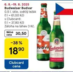 Tesco Budweiser Budvar nabídka