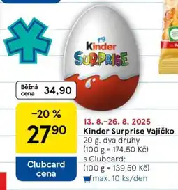 Tesco KINDER SURPRISE VAJÍČKO nabídka