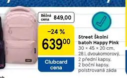 Tesco Street Školní batoh Happy Pink nabídka