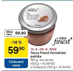 Tesco Tesco Finest Farmářská paštika nabídka