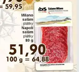 Jip Milano salám plátky Napoli salám plátky 80 g nabídka