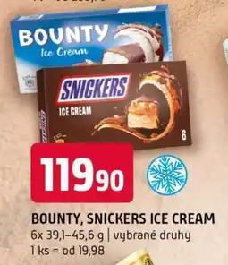 Terno BOUNTY, SNICKERS ICE CREAM nabídka