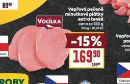 Billa Vepřová pečeně minutkové plátky extra tenké nabídka