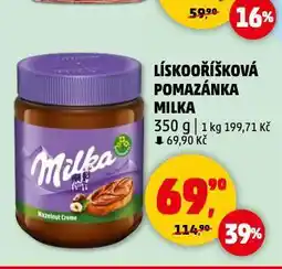 Penny Market Milka lískooříšková pomazánka nabídka