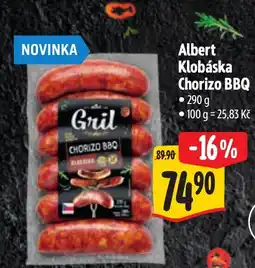 Albert Albert Klobáska Chorizo BBQ nabídka