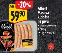 Albert Albert Masová klobása na pivu nabídka