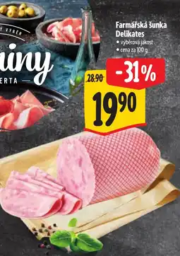 Albert Farmářská šunka Delikates nabídka
