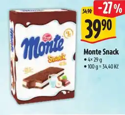 Albert Zott Monte Snack nabídka