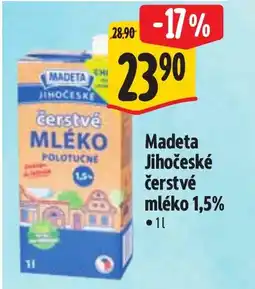 Albert Madeta Jihočeské čerstvé mléko 1,5% nabídka