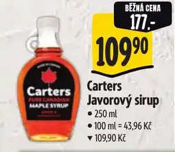 Albert Carters Javorový sirup nabídka