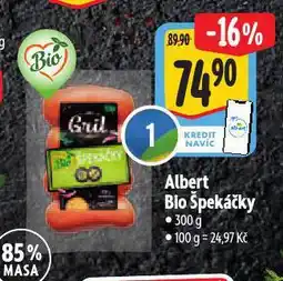 Albert Bio špekáčky nabídka