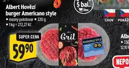 Albert Hovězí burger americano style nabídka