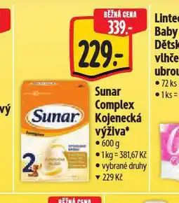 Albert Sunar complex kojenecká výživa nabídka