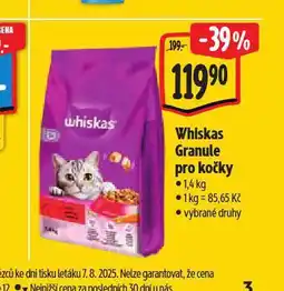 Albert Whiskas granule pro kočky nabídka