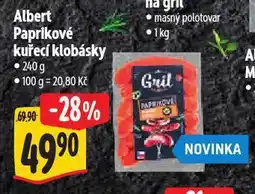 Albert Paprikové kuřecí klobásky nabídka