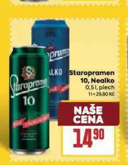 Billa Pivo staropramen nealko nabídka