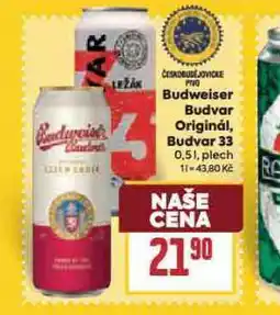 Billa Pivo budweiser budvar original nabídka