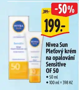 Albert NIVEA Sun Pleťový krém na opalování Sensitive OF 50 nabídka
