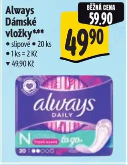 Albert Always Dámské vložky nabídka