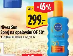 Albert NIVEA Sun Sprej na opalování OF 30 nabídka
