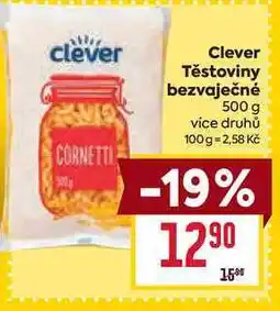 Billa Clever Těstoviny bezvaječné 500 g nabídka