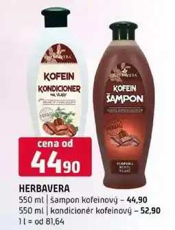 Terno HERBAVERA 550 ml šampon kofeinový 550 ml kondicionér kofeinový nabídka