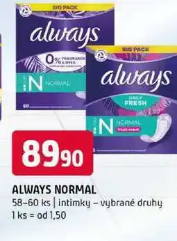 Terno ALWAYS NORMAL 58-60 ks intimky vybrané druhy nabídka