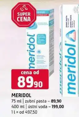 Terno MERIDOL 75 ml zubní pasta 400 ml ústní voda nabídka