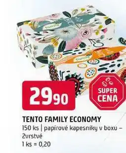 Terno TENTO FAMILY ECONOMY 150 ks papírové kapesníky v boxu 2vrstvé nabídka