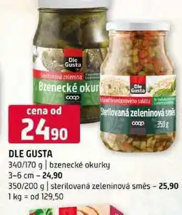 Terno DLE GUSTA 340/170 g bzenecké okurky 3-6 cm 350/200 g sterilovaná zeleninová směs nabídka